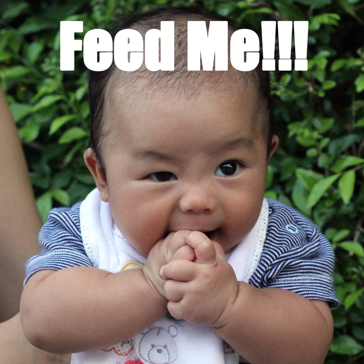 Gab biting his hands