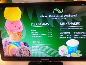 New Zealand Natural Ice Cream - Price List