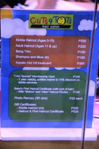 Cuts 4 Tots Glorietta Pricelist