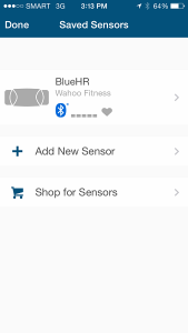 Wahoo Fitness App - Sensors