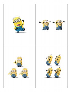 Minion Counting Flashcards 1-4