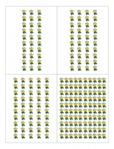 Minions Counting Flashcards 30-40-50-100